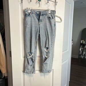 Distressed Light Blue Jeans